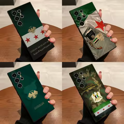 Syria Syrian Flag National Emblem Eagle Phone Case For Samsung S25,S24,S21,S22,S23,S30,Ultra,S20,Plus,Fe,Lite,5G Black Cover