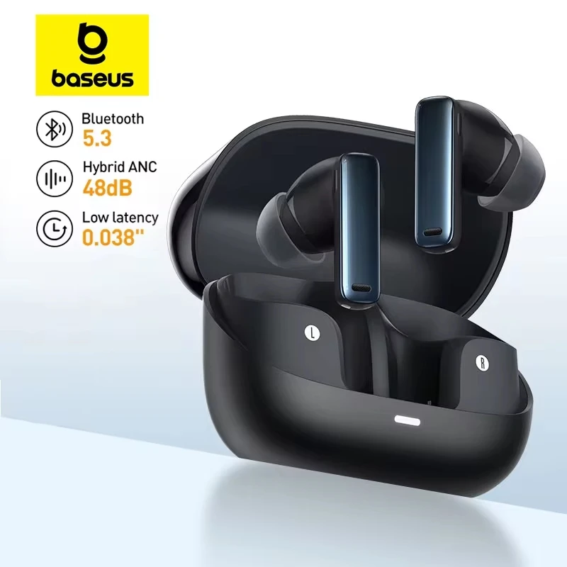 אוזניות Baseus Bowie M2s ANC Bluetooth 5.3 ביטול רעש פעיל -48dB אוזניות אלחוטיות תומכות באודיו חלבי 3D