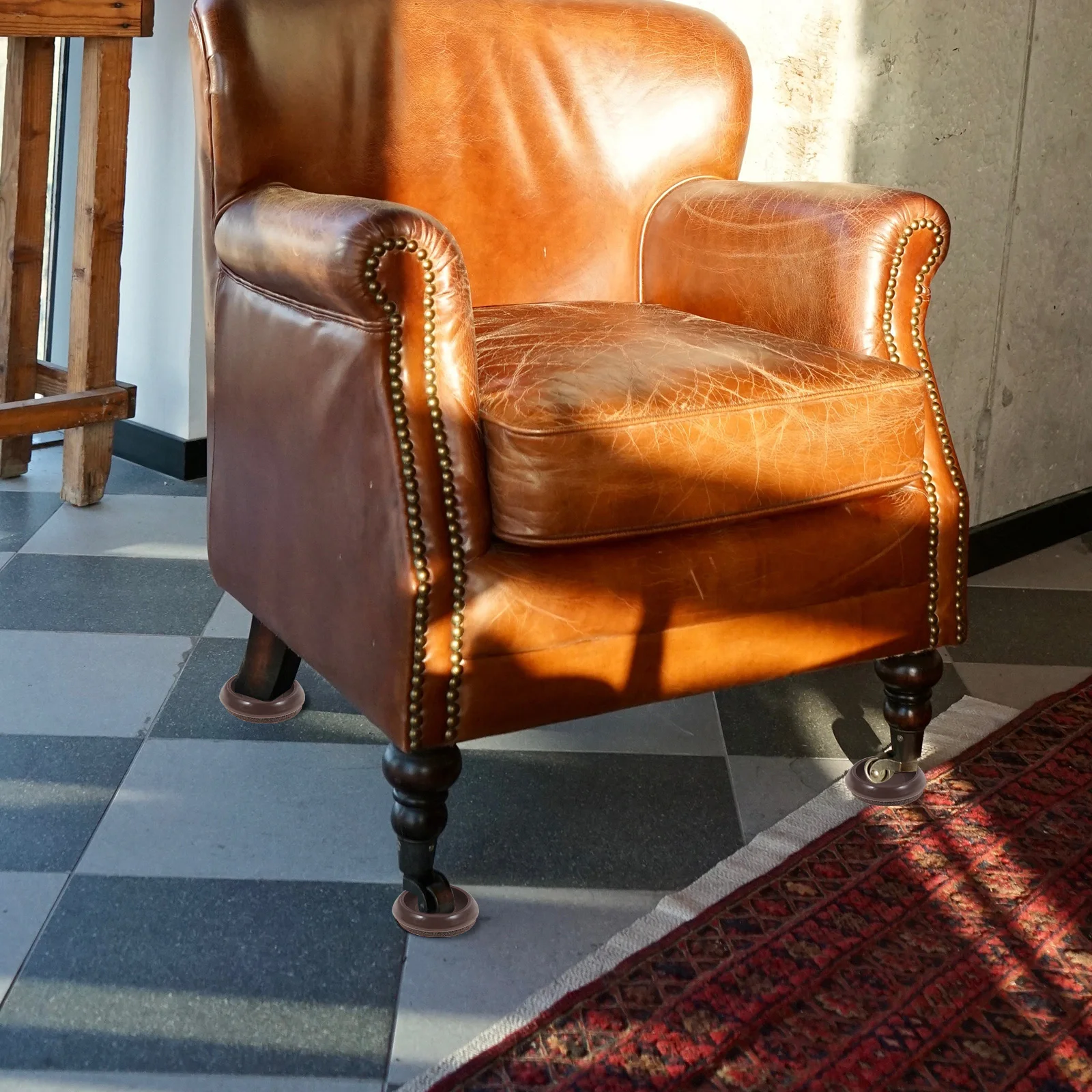 Anti-Rutsch-Rollenbecher, Gummikassen, Stuhlpolster, Möbelrad für Räder, Filz, rund