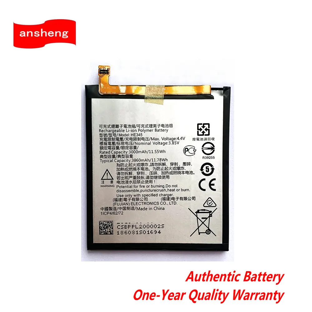 Original 3.8V 3060mAh HE345 Battery For Nokia 6 2nd Gen 2018 TA-1054 For Nokia 6.1 Cell Phone