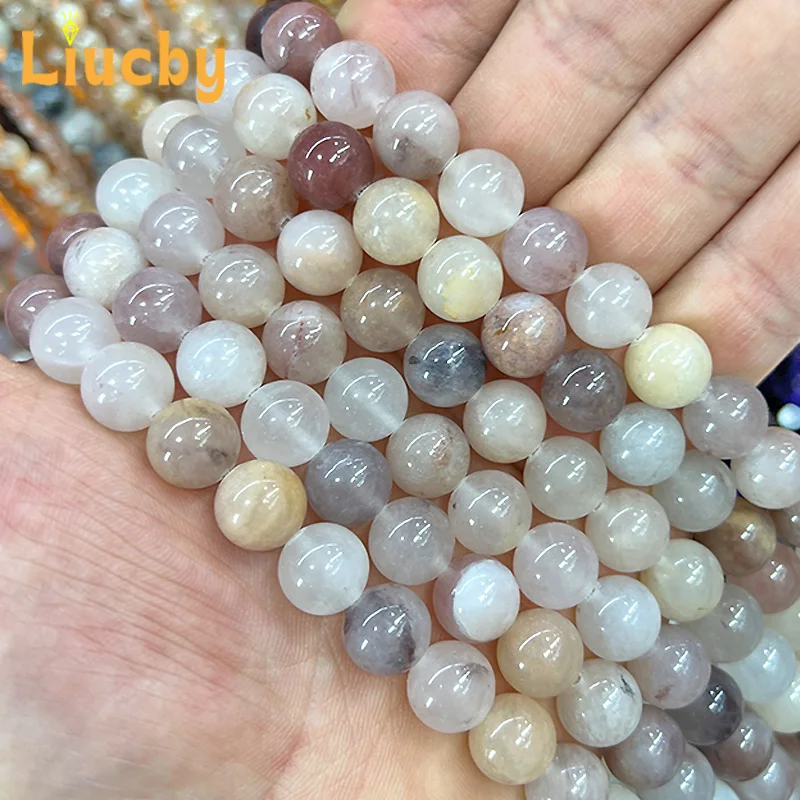 Perline viola naturali pure di pietra naturale per la creazione di gioielli Orecchini da donna fai da te Portachiavi Anelli Accessori 15 "Pollici 46/8/1012mm