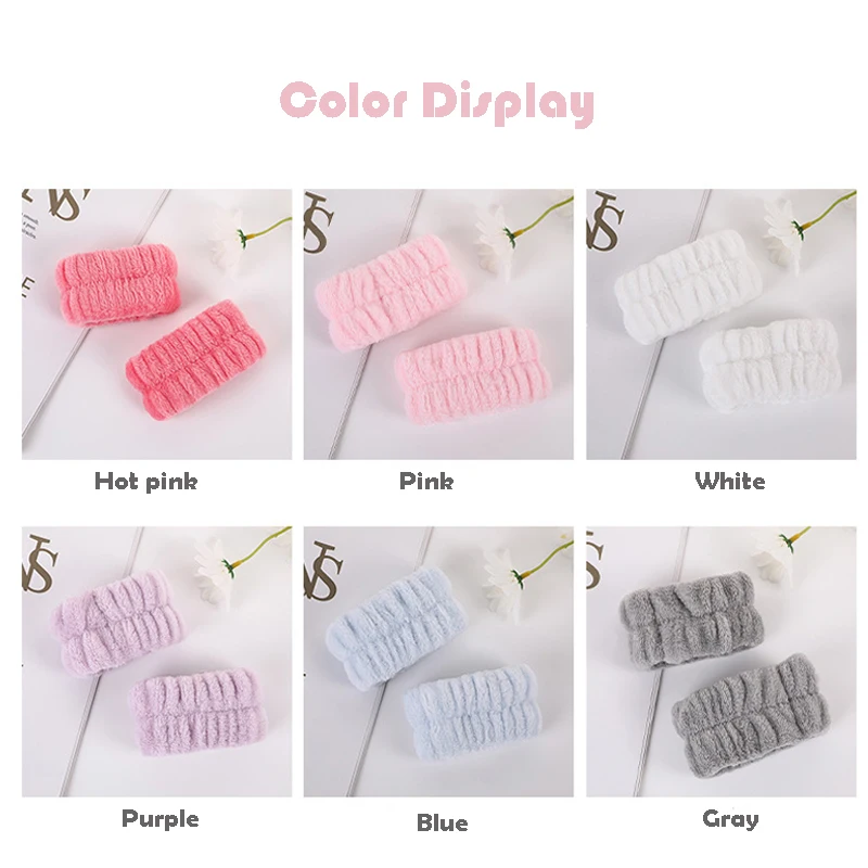 Face Wash Hand Band Super Absorbant  Plush Hand Wash Wristband Flannel Wrist Anti-wet water Band Sports Sweat Absorbent Sleeve