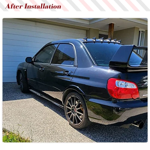 Imagen 2 del producto Para Subaru Impreza STI WRX 2002-2009 coche trasero ancho arco guardabarros bengalas embellecedor 2 uds Kits de carrocería de carreras guardabarros trasero ancho bengalas