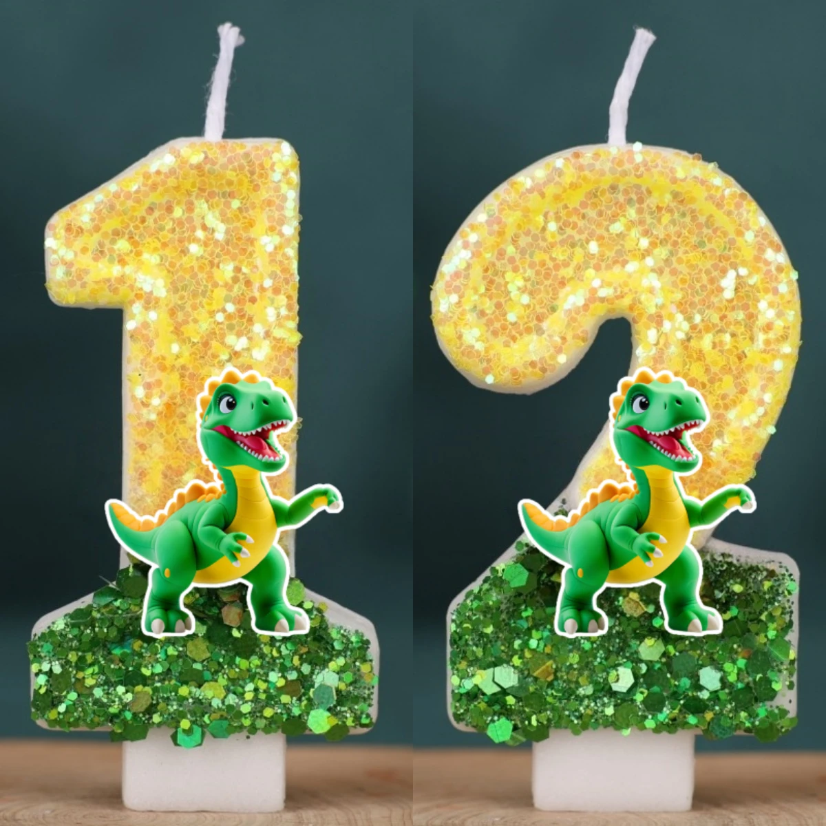 dinosaur T-Rex Digital Candle Number 0-9 Kids Birthday Cake Decoration Supplies Cartoon Anime Party Accessories Supplies