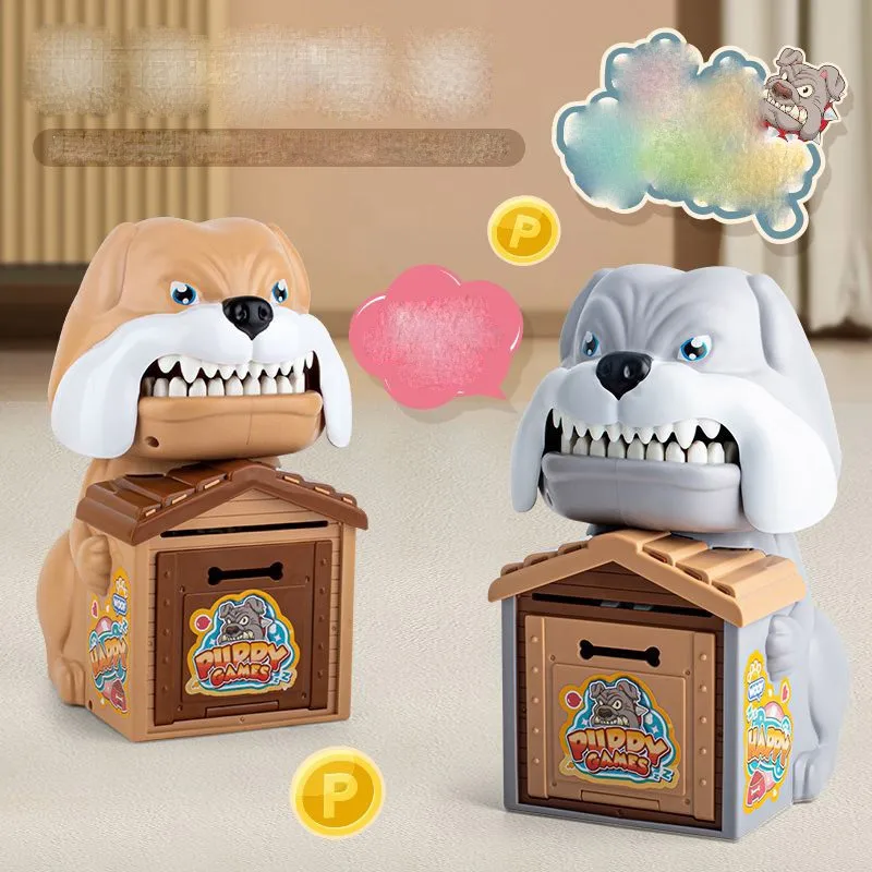 Children's Vicious Dog Shape Piggy Bank Automatic Piggy Bank Fingerprint Password Lock Only In Durable Plastics Money Box ZE163