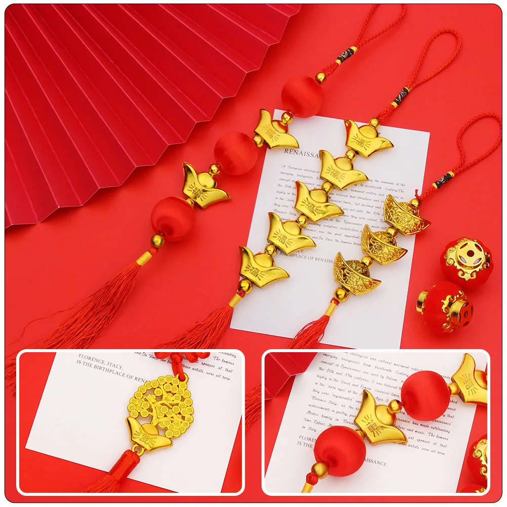 Colgante de lingote dorado, decoración colgante para Festival de Año Nuevo, adorno de bonsái, decoraciones colgantes para puerta del Festival de Primavera, 4 Uds.