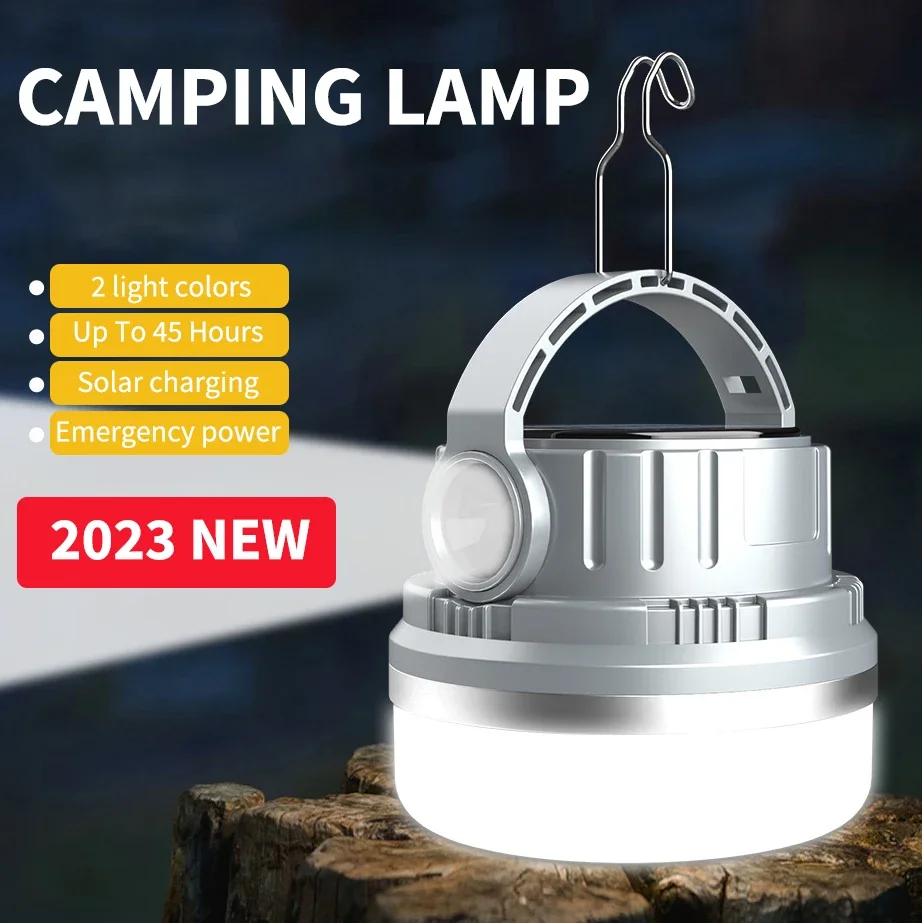 

Outdoor Camping Light USB Rechargeable LED Tent Lantern Portable Emergency Solar Flashlight Lamp Camping Supplies
