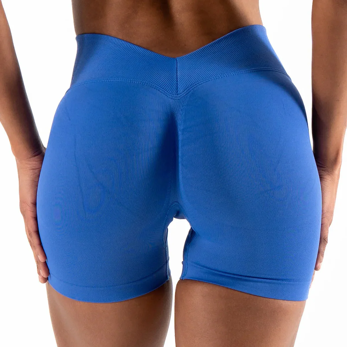 Seamless Workout Shorts for Women, V-Waistband Tight Fit Shorts, 3-Inch Yoga Running Shorts image 6