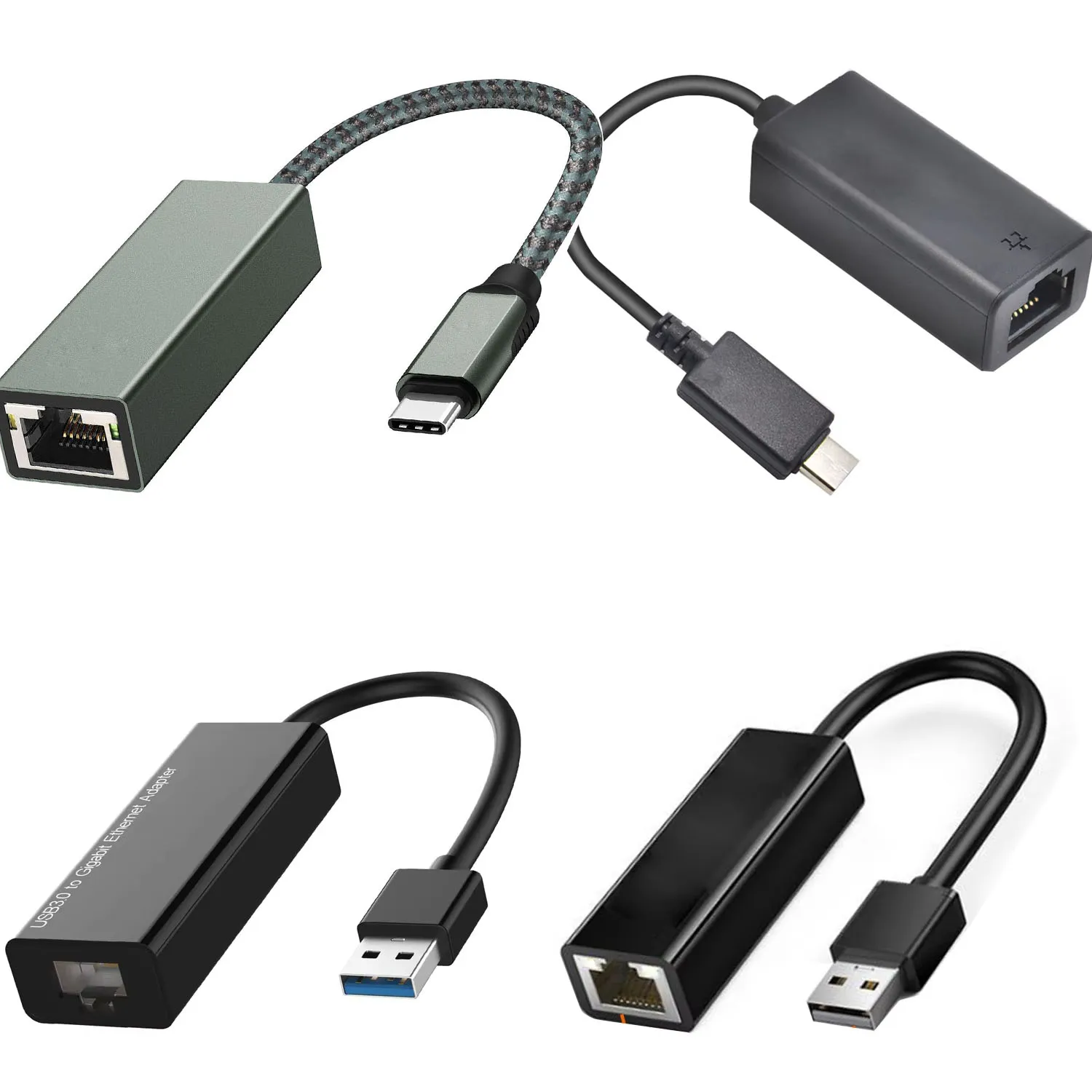 

USB Network Adapter 1000M/100M Realtek Chip USB 3.0/USB2.0/USB C to RJ45 Ethernet Cable Splitter for PC laptop Mac Os/windows 11
