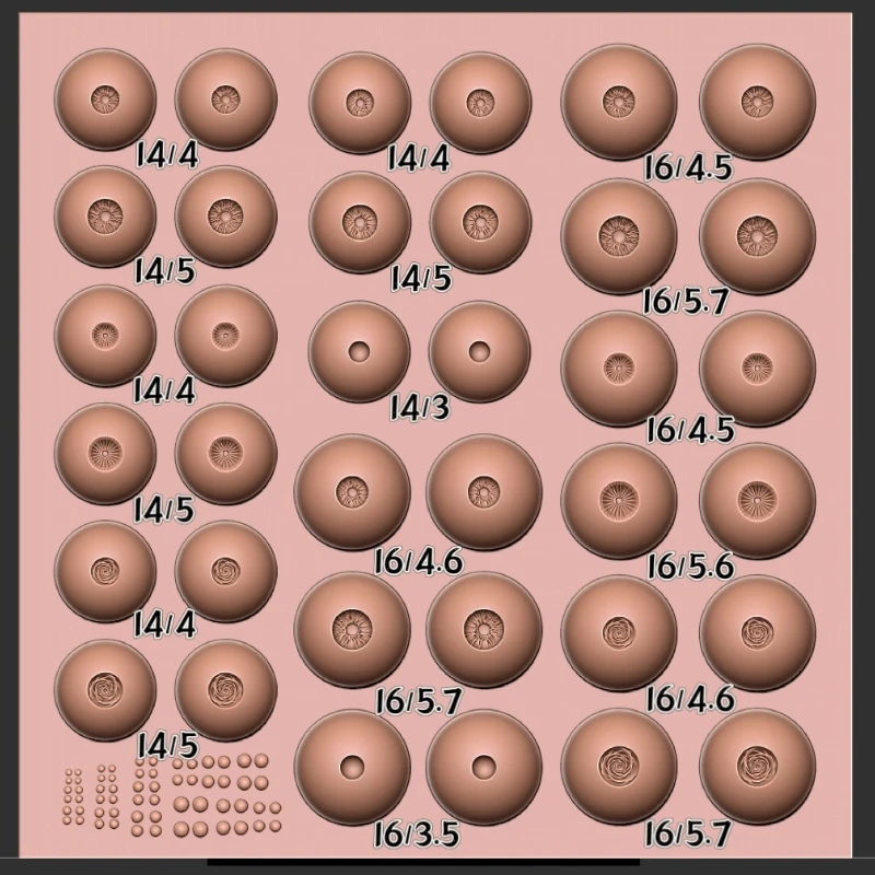 Silicone Mold for Doll Eyes/DIY Handmade Doll Figurine Eyes/Cartoon Doll Eye Mold for Casting Multiple Sizes of 3D Eyeballs