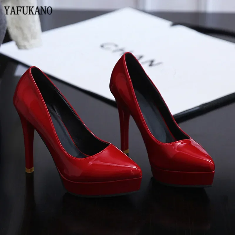 2024 Women\'s Pumps Shoes Trasero Saltos altos Sexy Thin Heel High Heels12CM Pointed Pumps Women Shoes Platform Wedding Shoes