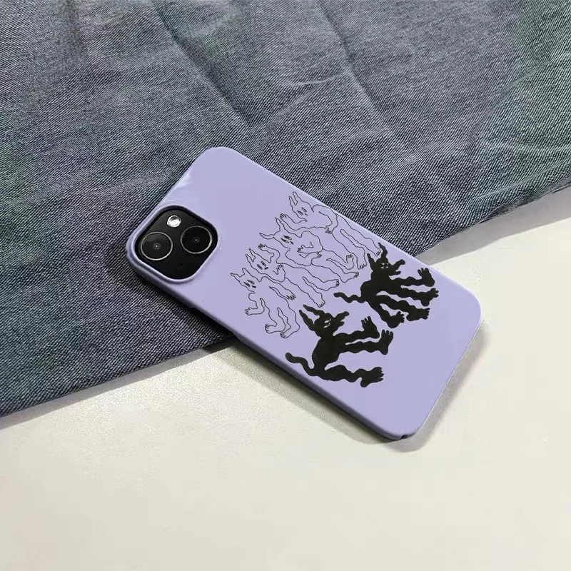 Purple Abstract Little Person Phone Case for IPHONE 17 Air 16E 15 PROMAX 14 Plus 13 12 MINI 11 PRO 16Plus XR Acrylic Phone Cover