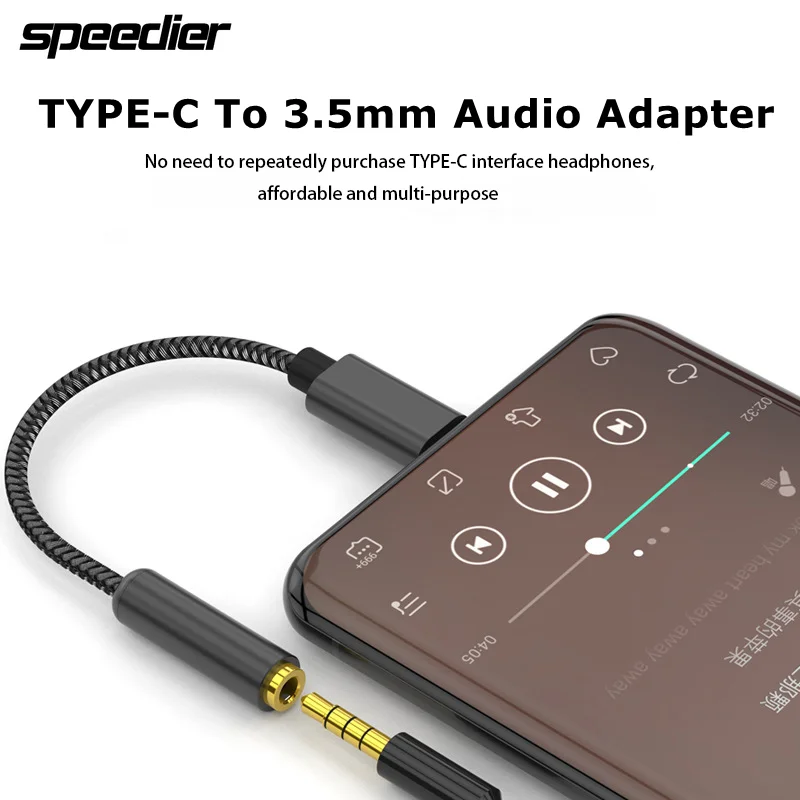 TYPE-C To 3.5mm Digital Audio Adapter Cable High-fidelity Dac Digital Decoder Chip Conexant CX21988 Type C Earphone Adaptor