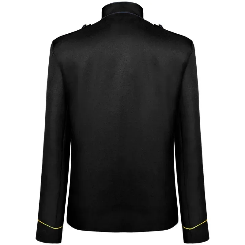 التطريز الرجال سترة هوسار القرون الوسطى تأثيري السترة القوطية Steampunk معطف الطبال موكب موحدة السترات العسكرية رجل الملابس