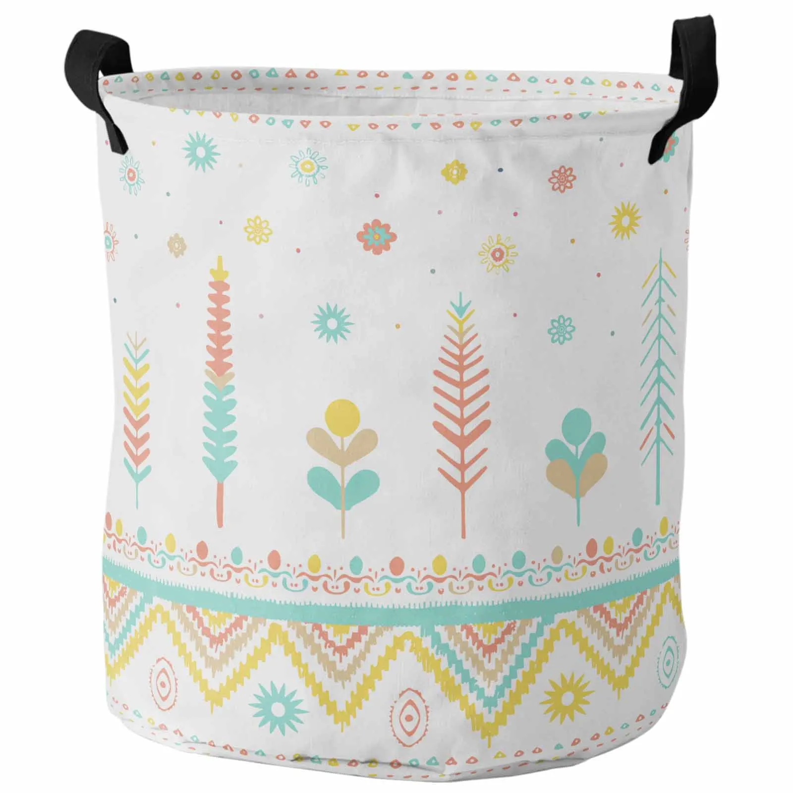 Aztec Navajo Flower Grass Tribe Dirty Laundry Basket Foldable Waterproof Home Organizer Clothing Children Toy Storage Basket