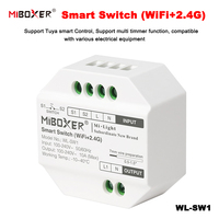 MiBoxer WL-SW1 AC100-240V LED Controller Wifi+2.4G Smart Switch RF Push Dimmer  App/Voice/Tuya/Remote Control Child lock