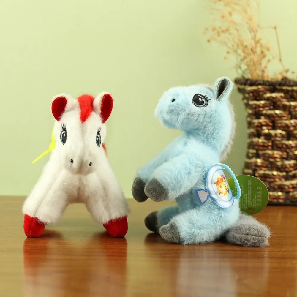 Peluche Cavallo Peluche Bambola Anno del Cavallo Mascotte Appeso Decor Peluche Cavallo Ciondolo Morbido Portachiavi Pony dai Capelli Lunghi