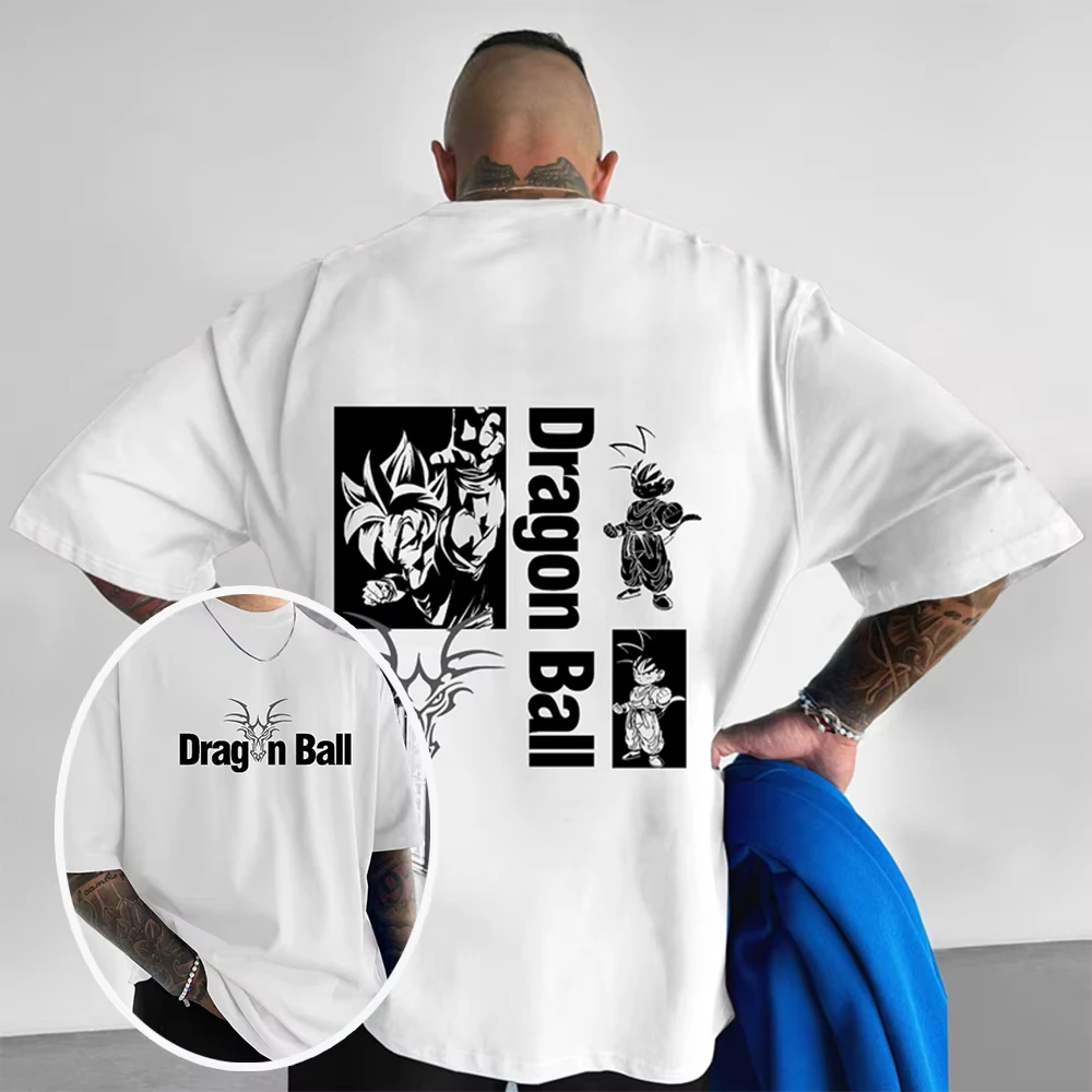 

Dragon Ball Z футболки с принтом аниме, мужская футболка большого размера с короткими рукавами, свободная повседневная летняя модная одежда Y2k, уличная одежда, топы