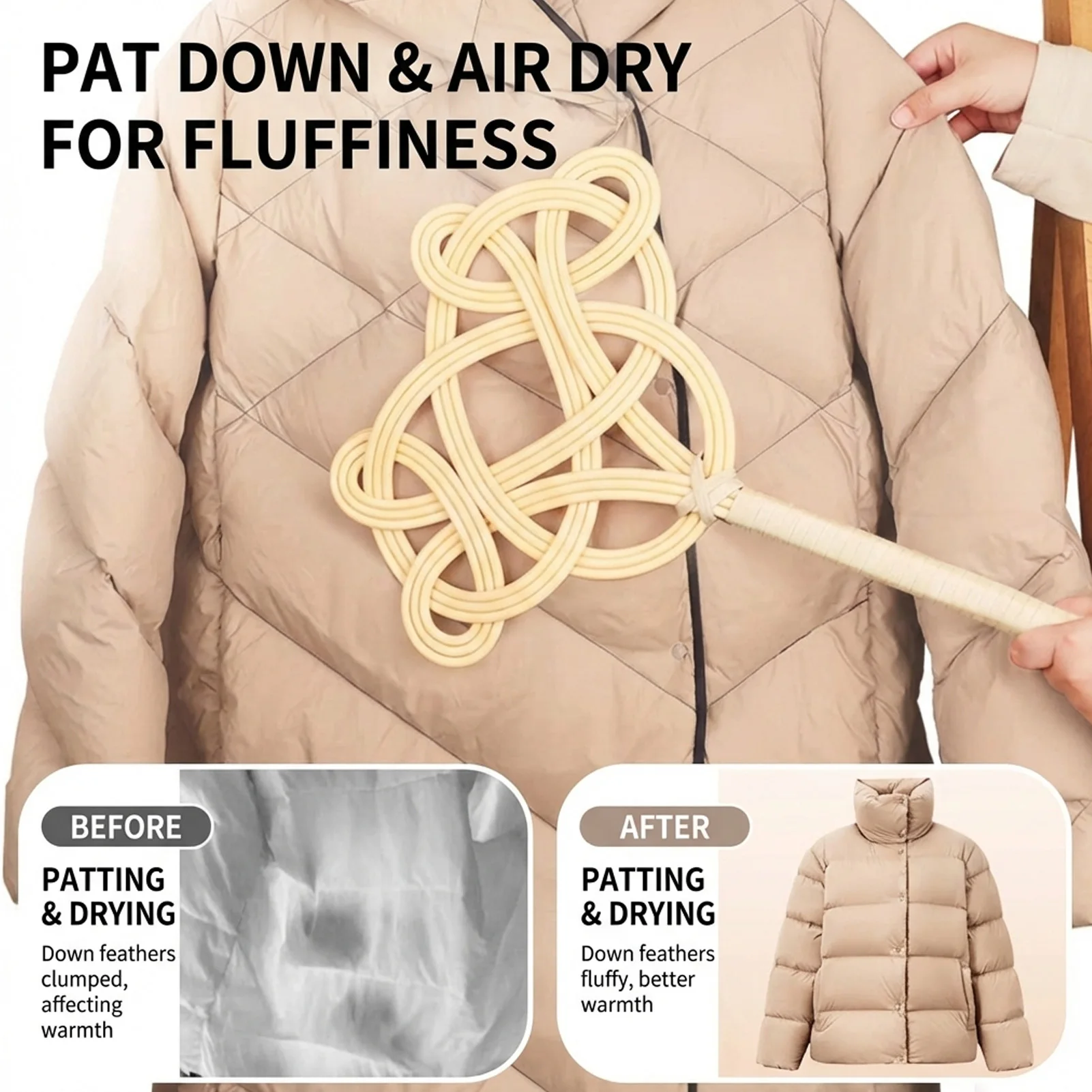 Practical Long Handle Plastic Dusters Quilt Beater Dust Removal Lightweight Carpet Beater Household Bedding Cleaning Duster