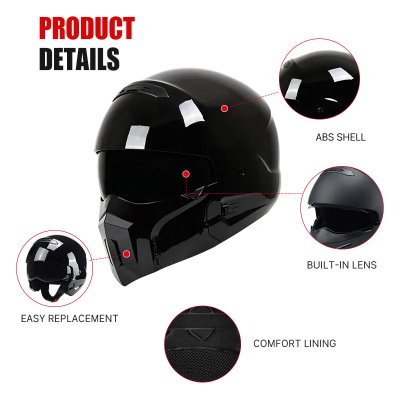 DOT Approved Full Face Helmet Scorpion Motorcycle Helmets Built-in Dark Lens Four Seasons Universal - 2024 Best Helmet