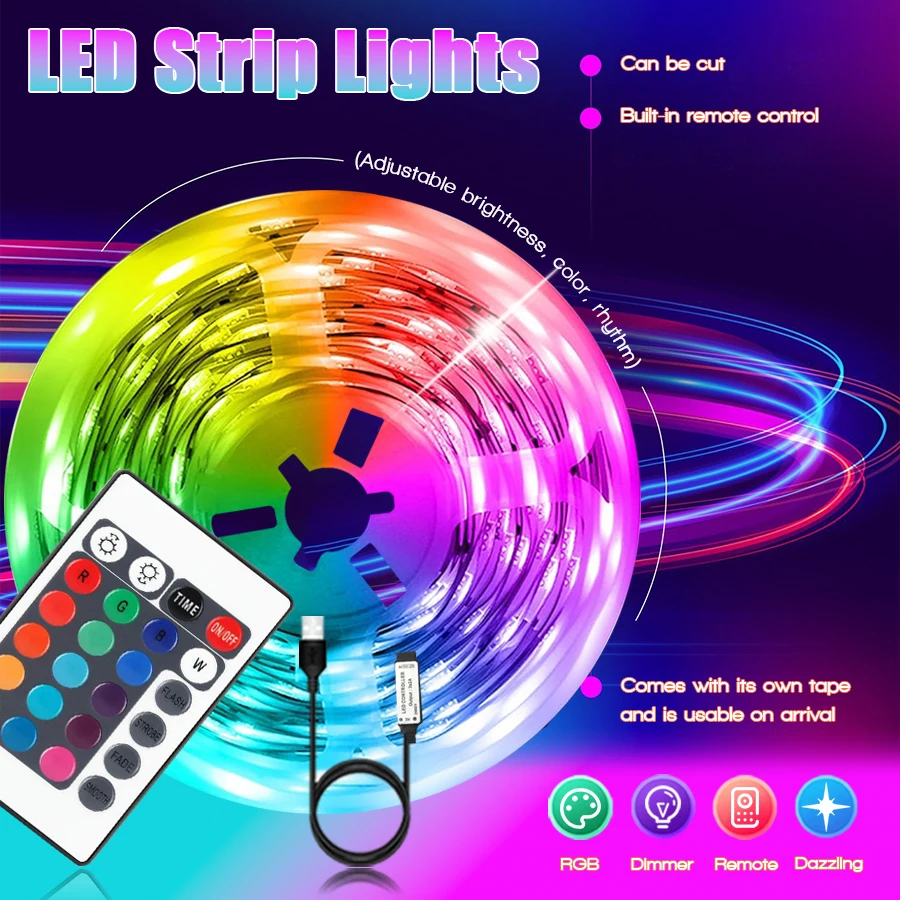 LED Light Strip with Music Sync Features