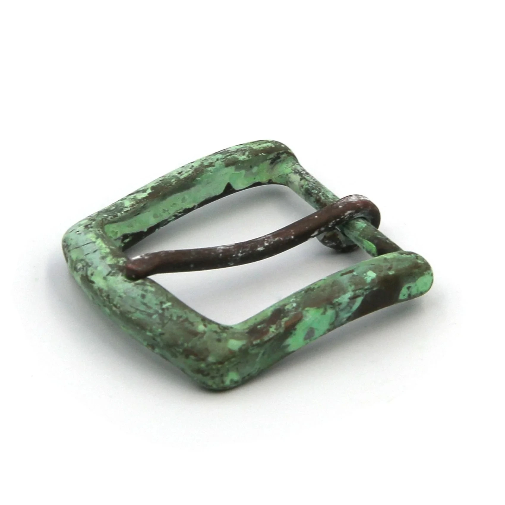 Green Rusty Buckle for Handmade Leather Belts, 35mm Vintage Bronze