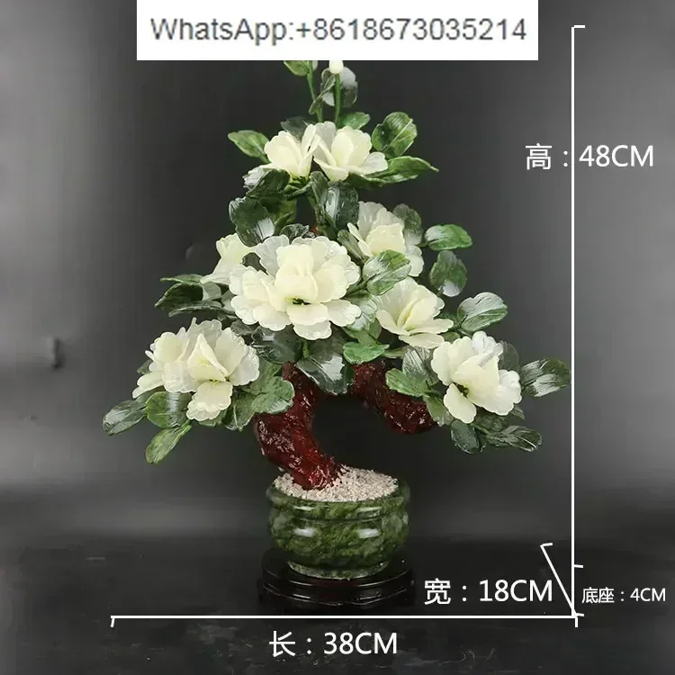 Creative Jade Simulation Peony Flower Ornaments Fake Flower Bonsai Living Room Decoration Table Decor Crafts Home Accessories