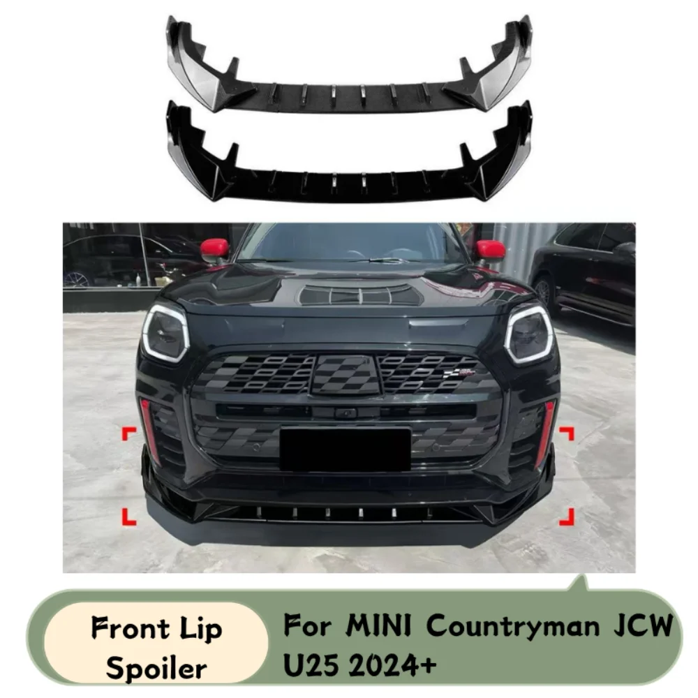 

Front Bumper Lip Spoiler Splitter For MINI Countryman JCW U25 2024 2025 Upgrade Car Body Kit Accessories