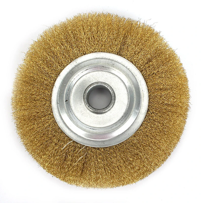 5 Inch Copper Wire Wheel Brush, 125mm X 16mm Brass Polishing Wheel For Grinder Metal Deburring Rust Removal And Cleaning