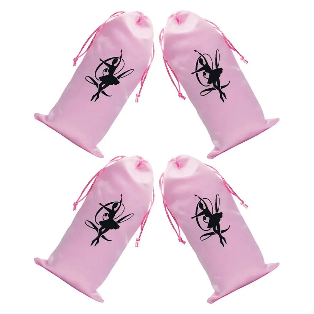 

4 Pcs Dance Shoe Storage Bag Soft Satin Large Capacity Foldable Ballet Dance Bags for Girls Travel Shoe Storage