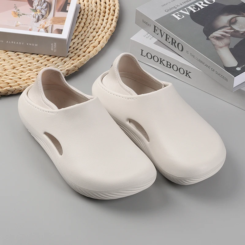 Men Slippers WaterProof Anti Skid Chef Shoe Breathable Slip on Casual Home Slippers Lightweight Beach Sandals Male Garden Clogs view 3