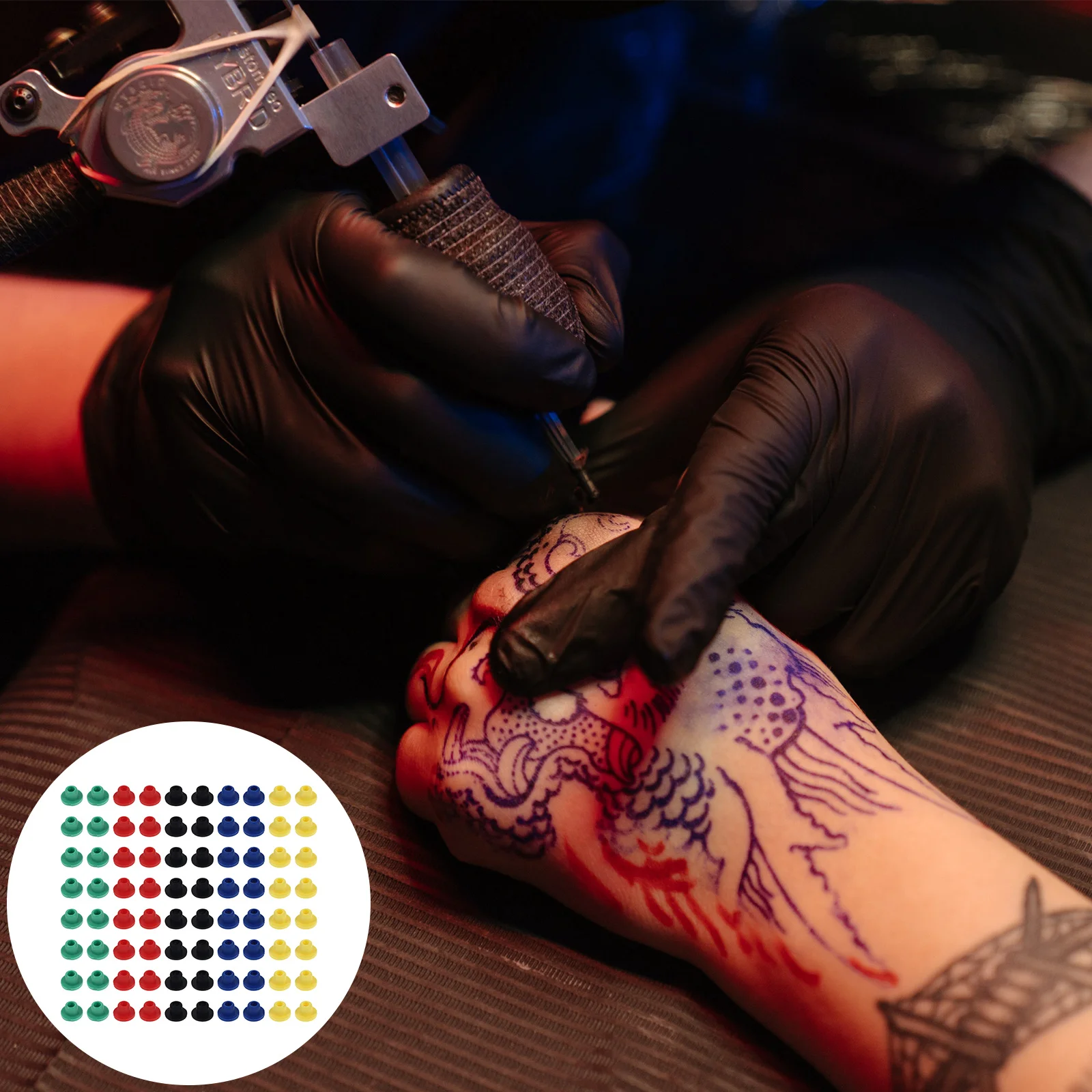 

100Pcs Pads Rubber T-Type Grommets for Stable Needle Performance Smooth Vibration Reduction Professional Tattoo