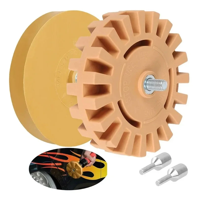 Rubber Eraser Wheel for Drill, Car Adhesive Remover Wheel, Vinyl Sticker Decal Paint Residue Removal Tool