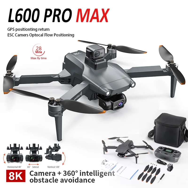 L600 PRO MAX Camera Drone Profesional ESC motore Brushless Dron 360 ° evitamento ostacoli 5G WIFI FPV RC Quadcopter pieghevole