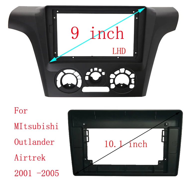 Car Accessories 9/10 inch Frame Fascia Adapter Android Radio Dash Fitting Panel Kit For Mitsubishi Airtrek Outlander 2001-2005