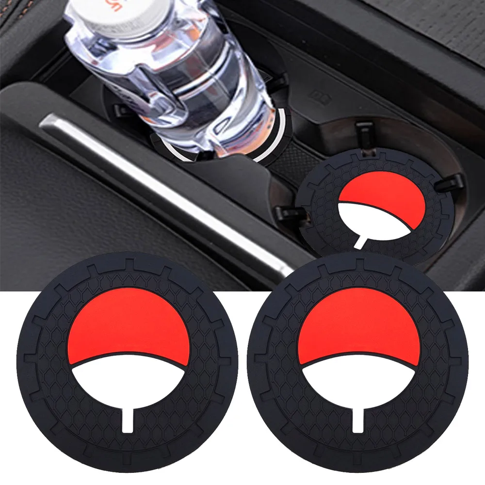 1 / 2PCS 66MM Japanese Anime Anti Slip Mat Car Water Cup Slot Car Coaster Decoration Interior Accessories Auto Styling