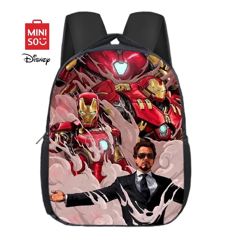 

MINISO Disney Super Heroes Waterproof Children School Book Bag Cartoon Cute Kindergarten Personalized Print Iron Man Backpack