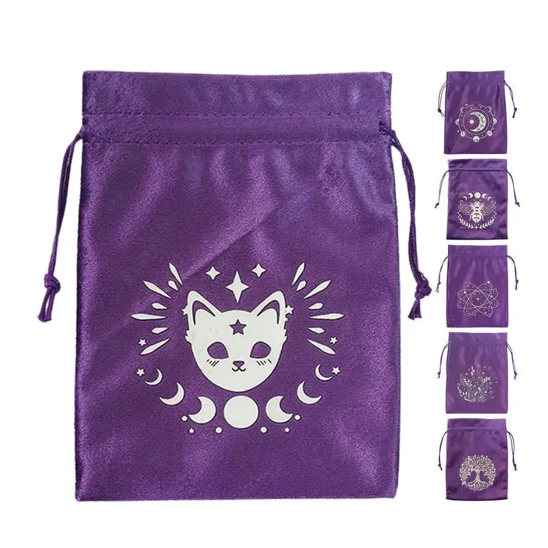 

Сумка для карт Таро Сумка для ювелирных изделий Бархатная сумка для хранения Таро на шнурке Сумка для хранения Таро и игральных костей Сумки для ювелирных изделий изысканных карточек Oracle