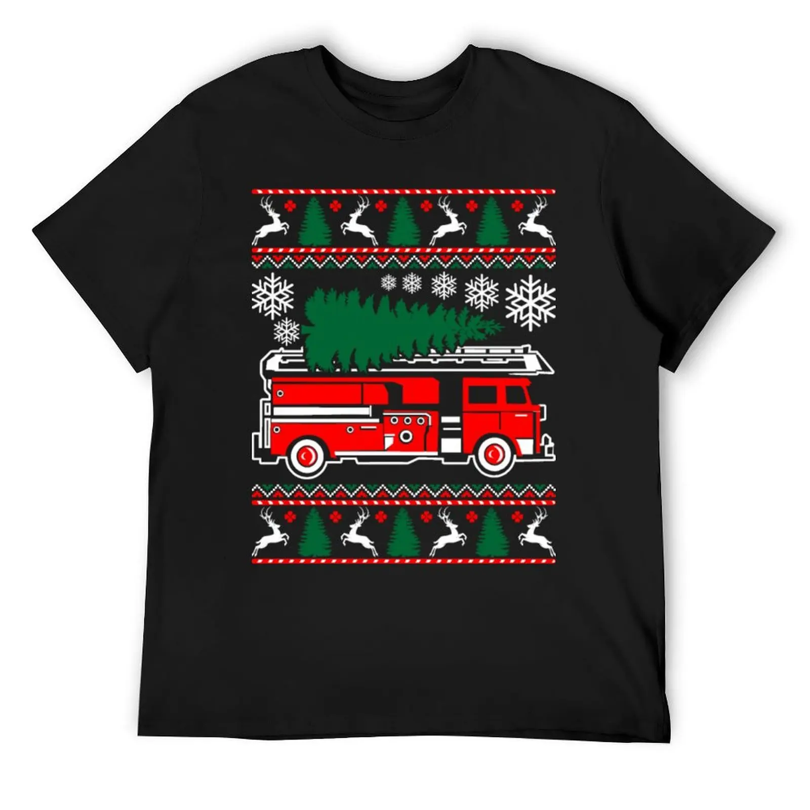 Merry Firefighter Ugly Christmas Sweater Funny Tshirt T-Shirt vintage clothes hippie clothes tops shirts graphic mens t shirts