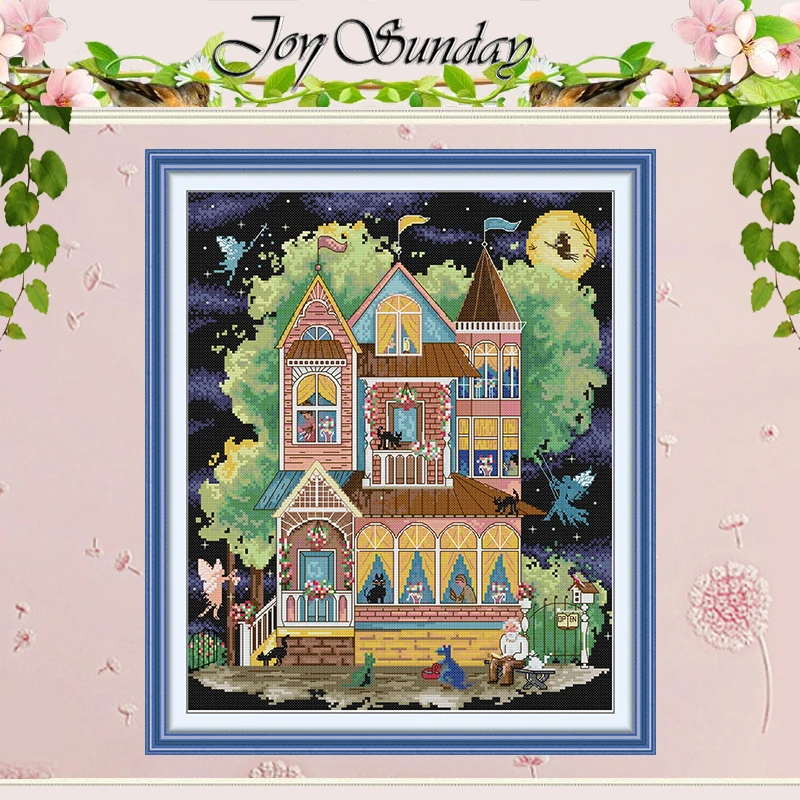 

Fairy House Patterns Counted Cross Stitch Set DIY 11CT 14CT 16CT Stamped DMC Cross-stitch Kit Embroidery Needlework Crafts