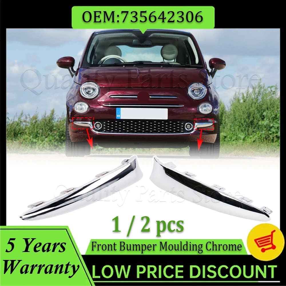 

New Car Front Bumper Upper Grill Moulding Trim Left Right For FIAT 500 (312) LOUNGE 2016 2017 2018 2019 2020 735642306 735642307
