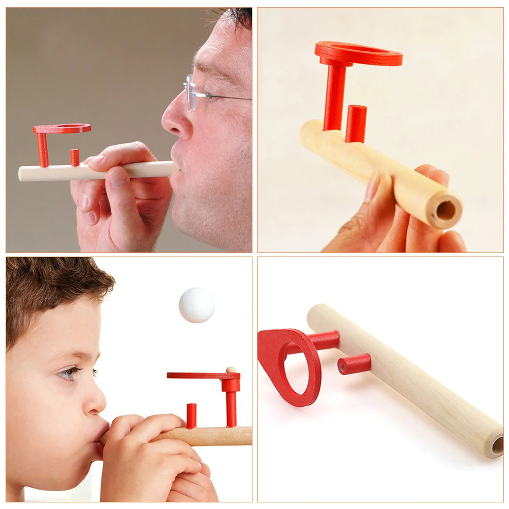 

Wooden Ball Blower Kids Toys Floating Blowing Game Balance Small Balls Parent-child