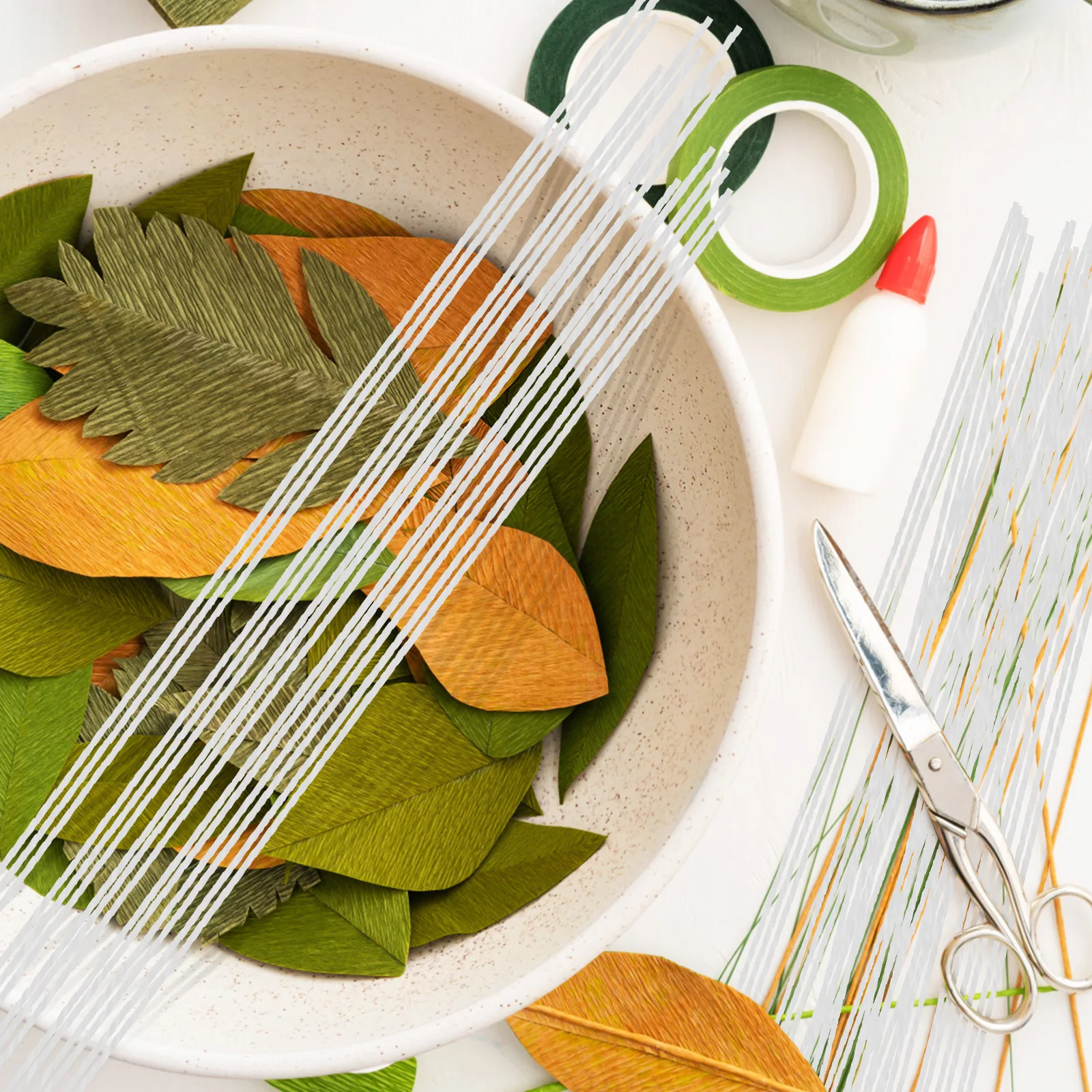 

100Pcs Paper Vine Flower Iron Wire Stems for Bouquet Wrapping DIY Craft Garden Decoration Florist Wire Pip Berry Garland