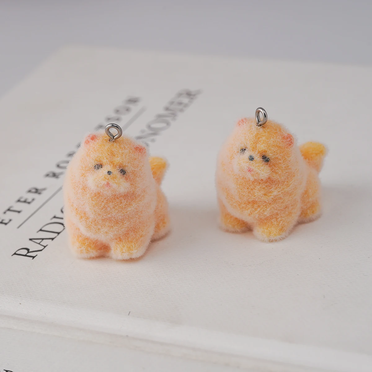 20pcs 3D Plush resin Animal Charms Cartoon cute puppy Pendants for Bag keychain DIY crafts Jewelry Accessories Supplies