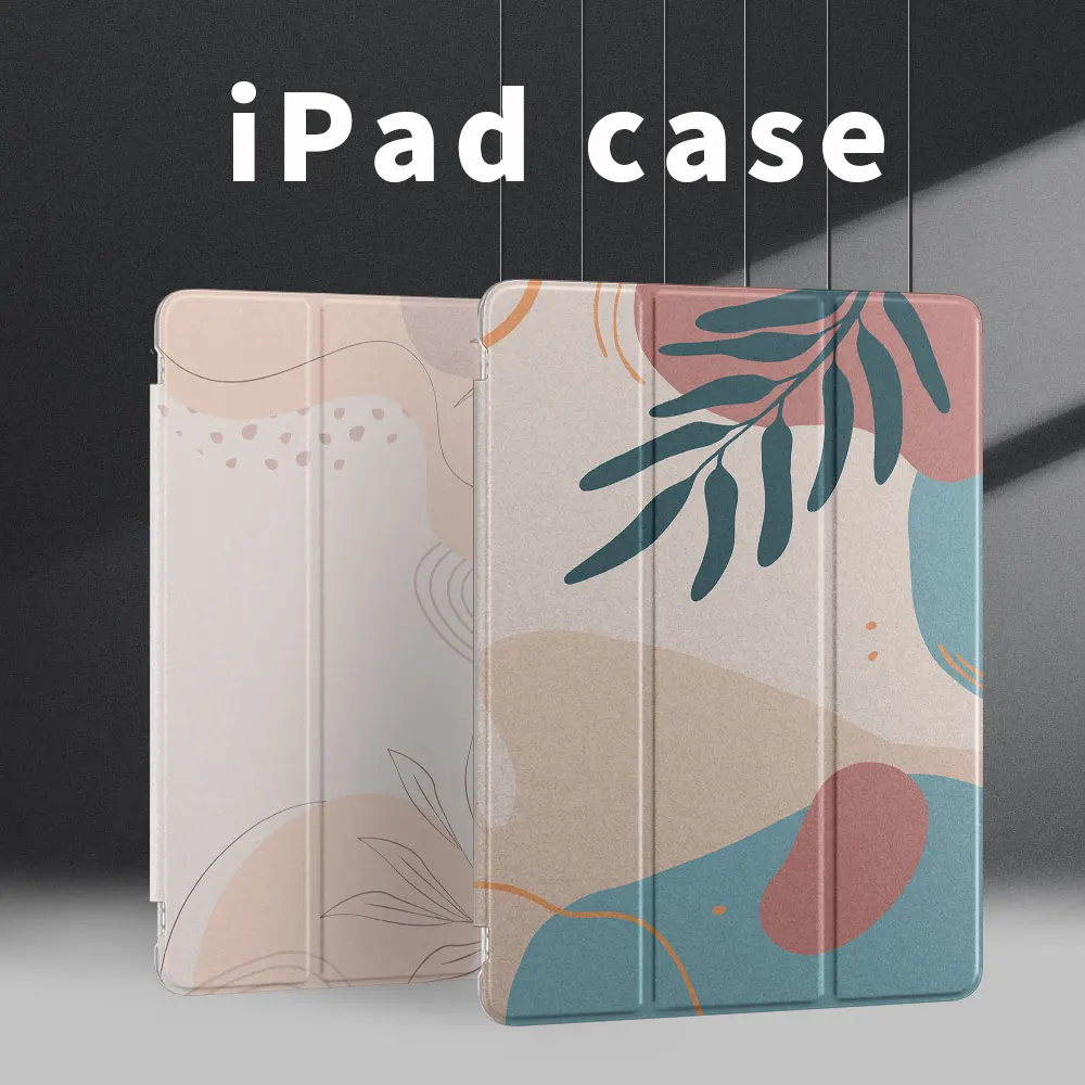 Simple pattern ipad Case 2021iPad 9th Generation Sleep Wake soft case 2022Pro11 with pen slot mini6thtpu leather case