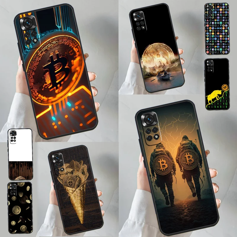 Crypto Currency Bitcoin BTC Case For Xiaomi Redmi Note 12 Pro 8 9 10 11 Pro 9S 10S 11S 12S 9A 9C 9T 10A 10C 12C Cover