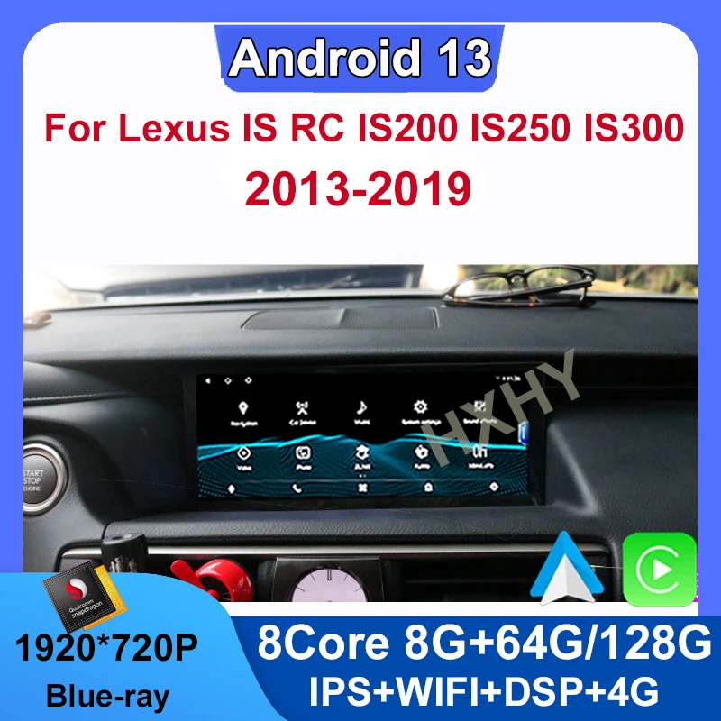 Android 13 Qualcomm 8+128G Auto Carplay Car Dvd Player For Lexus RC IS 200 250 300 350 200t Navigation Multimedia Stereo