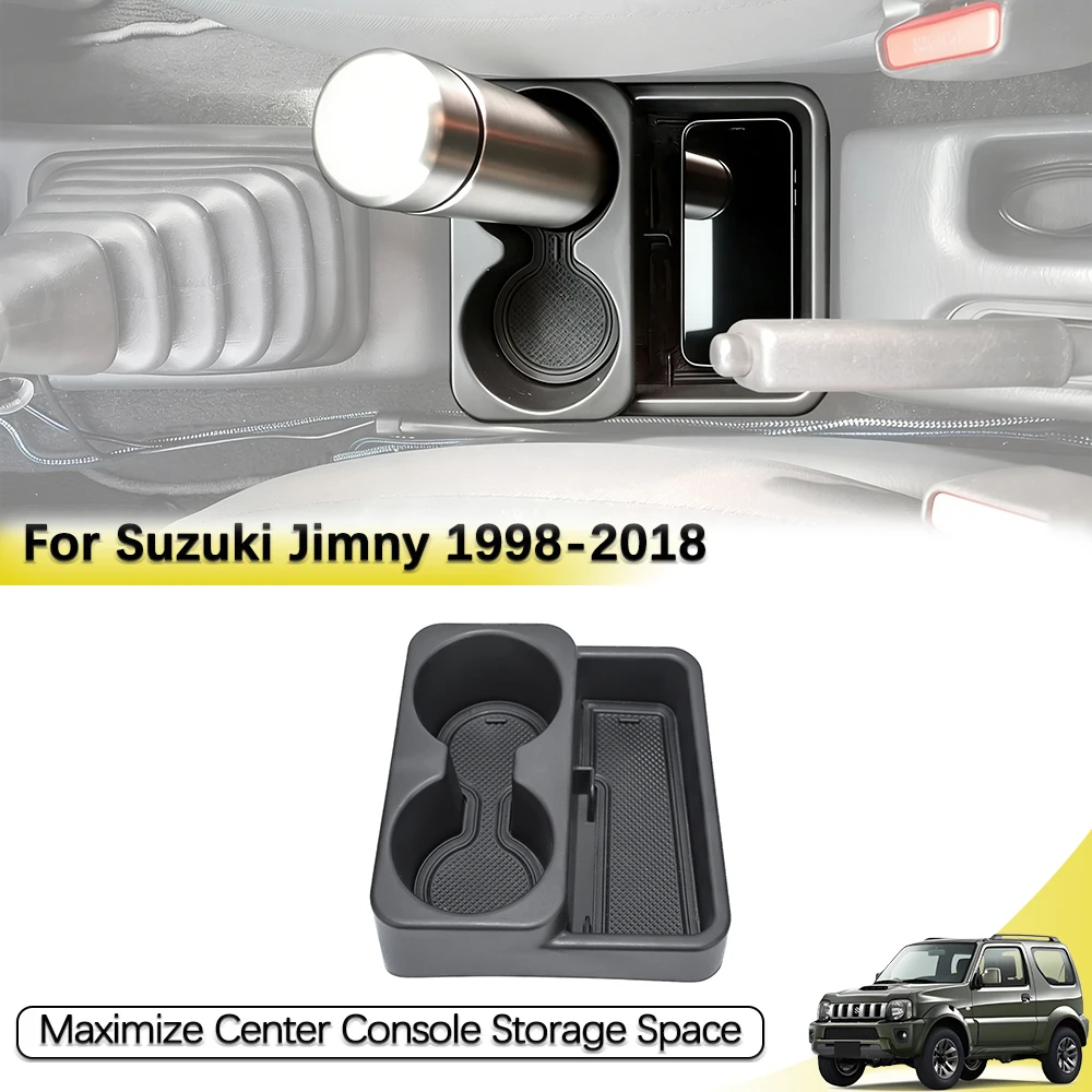Console central organizador de mudança de engrenagem caixa de armazenamento para suzuki jimny jb23 jb43 manual trans 1998-2018 suporte de copo acessórios do carro