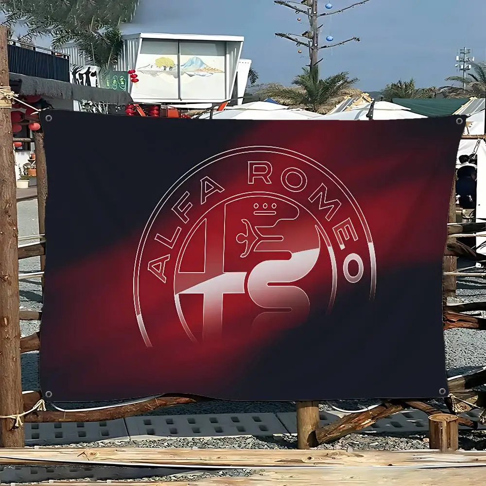 A-Alfa R-Romeo Car Band Small Size Cheerleading Banner Hand Pulled Flag Outdoor Atmosphere