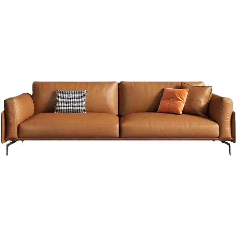 

Office sofa leather business reception hall meeting area negotiation simple modern light luxury leisure living room sofa